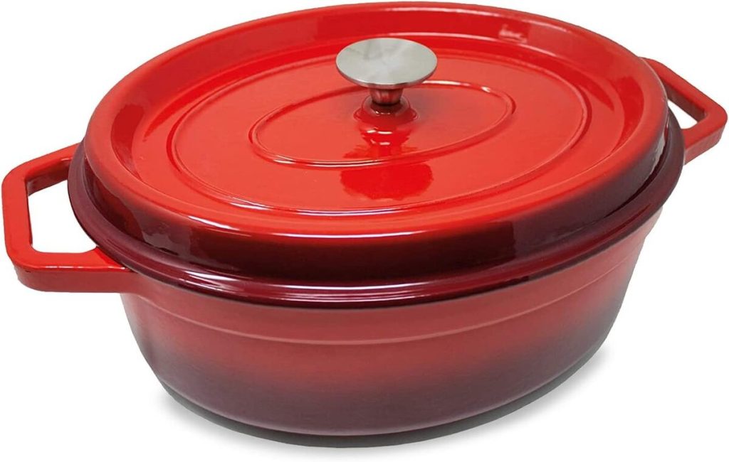 Test ToCis Big BBQ : cocotte en Fonte Émaillée 5, 5L Induction, rouge