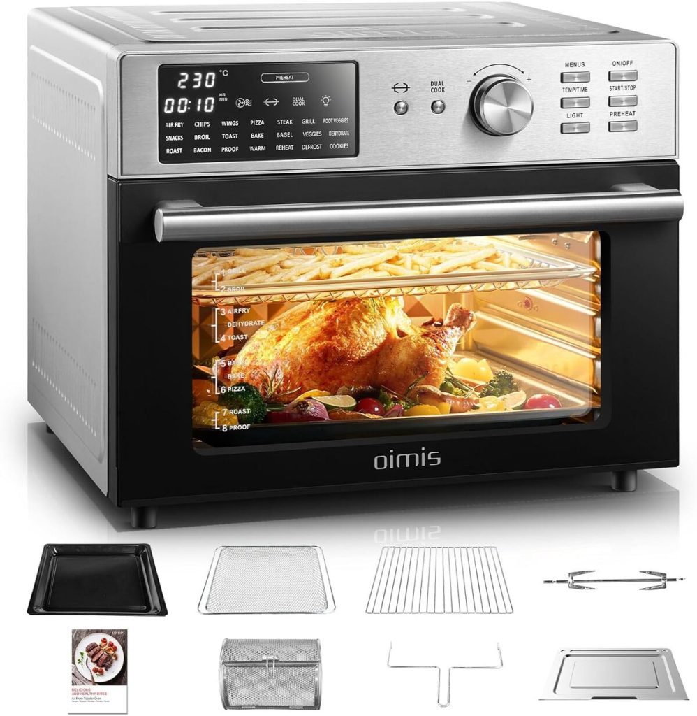 Test de la friteuse à air Oimis 30L 1800W : multifonction et design argenté