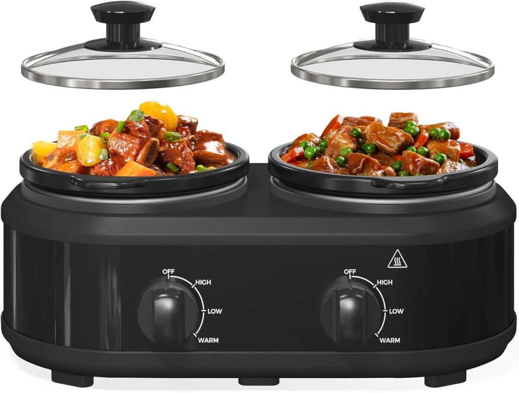 Test : double mijoteuse 2 x 1, 25 l portable en acier inoxydable noir