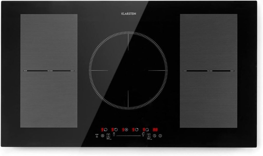 Test de la plaque à induction Klarstein 9300W : contrôle tactile et 5 feux encastrés