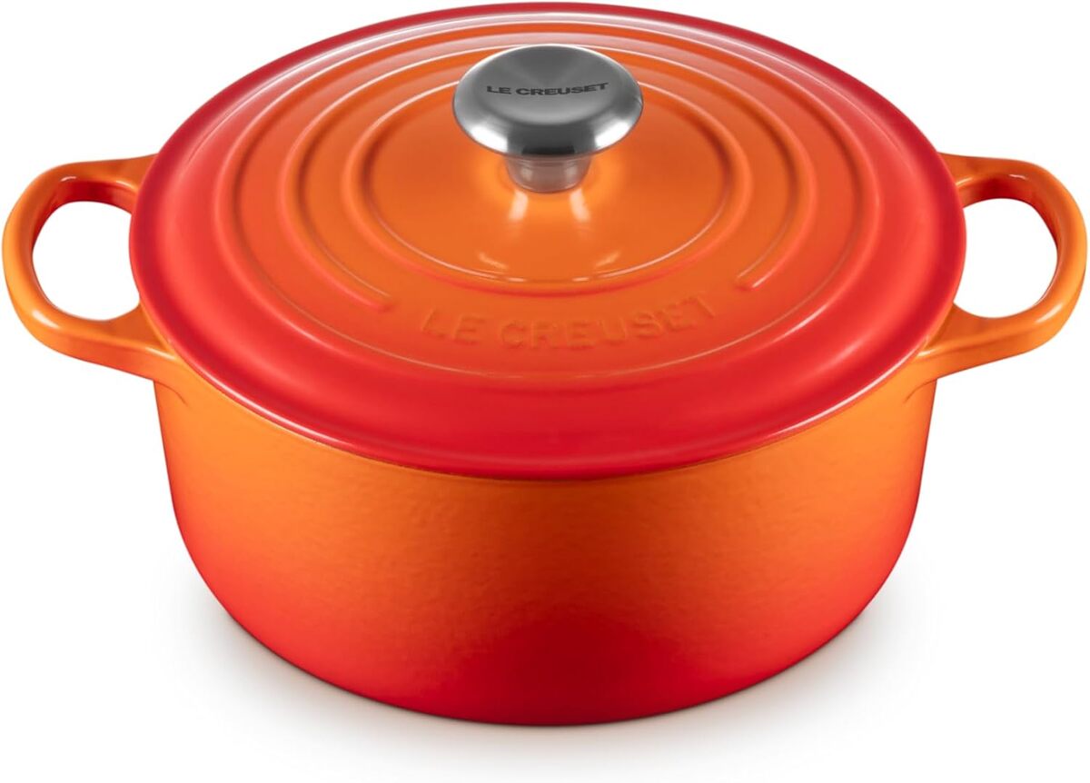 Casserole avec bec verseur vintage Le Creuset marron en fonte