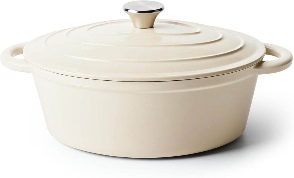 Test : cocotte ovale en fonte émaillée antiadhésive beige