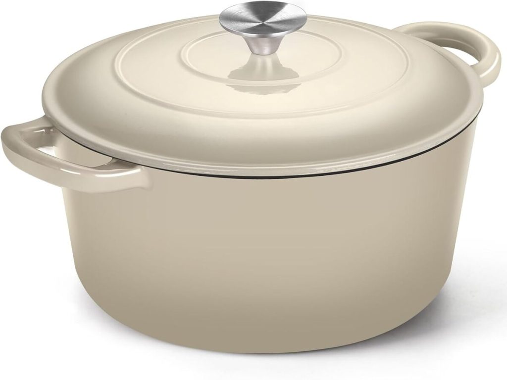 Test de la cocotte en fonte émaillée P&P Chef 6 QT : cuisson polyvalente et entretien facile