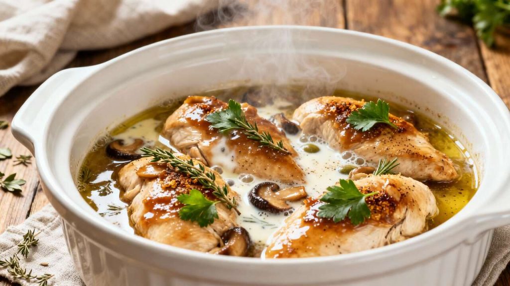 Poulet au Marsala à la mijoteuse : recette savoureuse