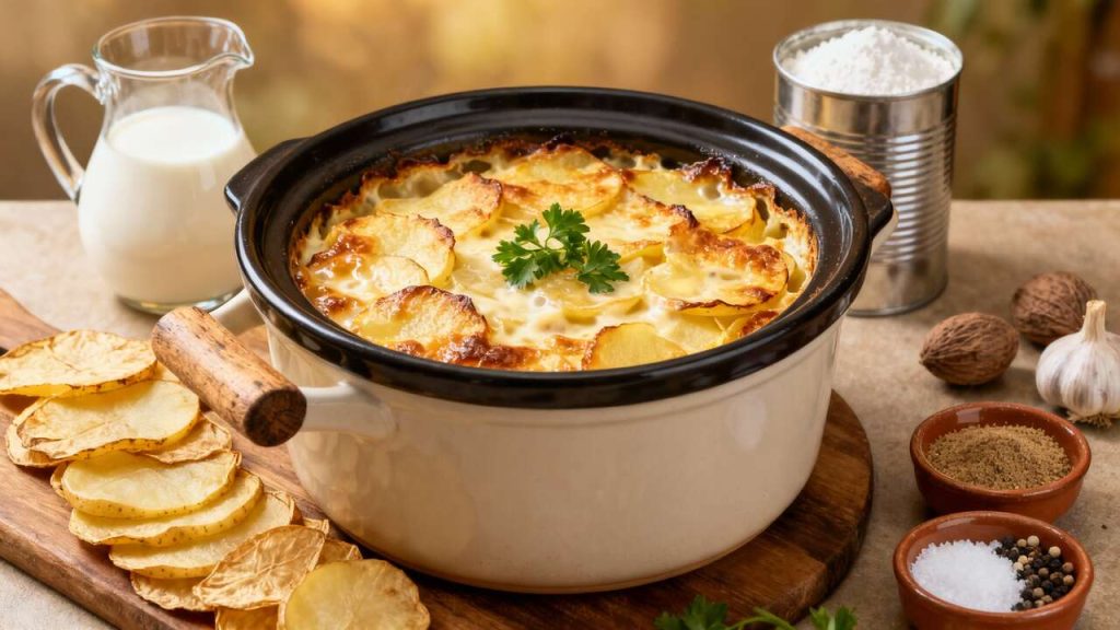 Gratin dauphinois à la mijoteuse : recette facile et savoureuse