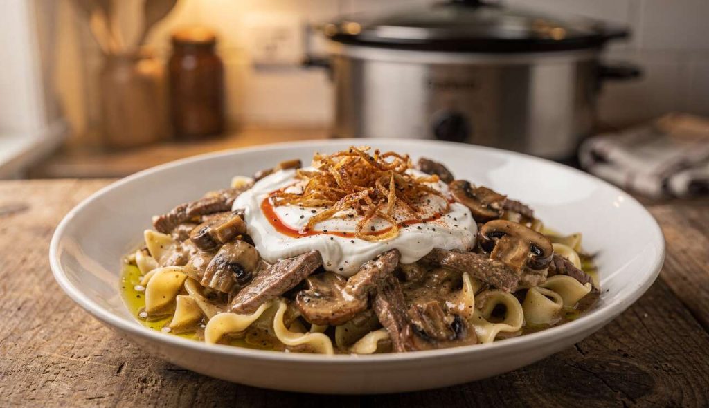 Bœuf Stroganoff à la Mijoteuse : recette Savoureuse et Facile
