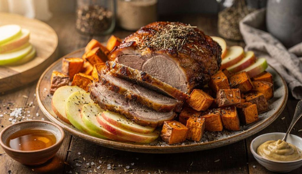 Rôti de Porc à la Mijoteuse : pommes et Patates Douces