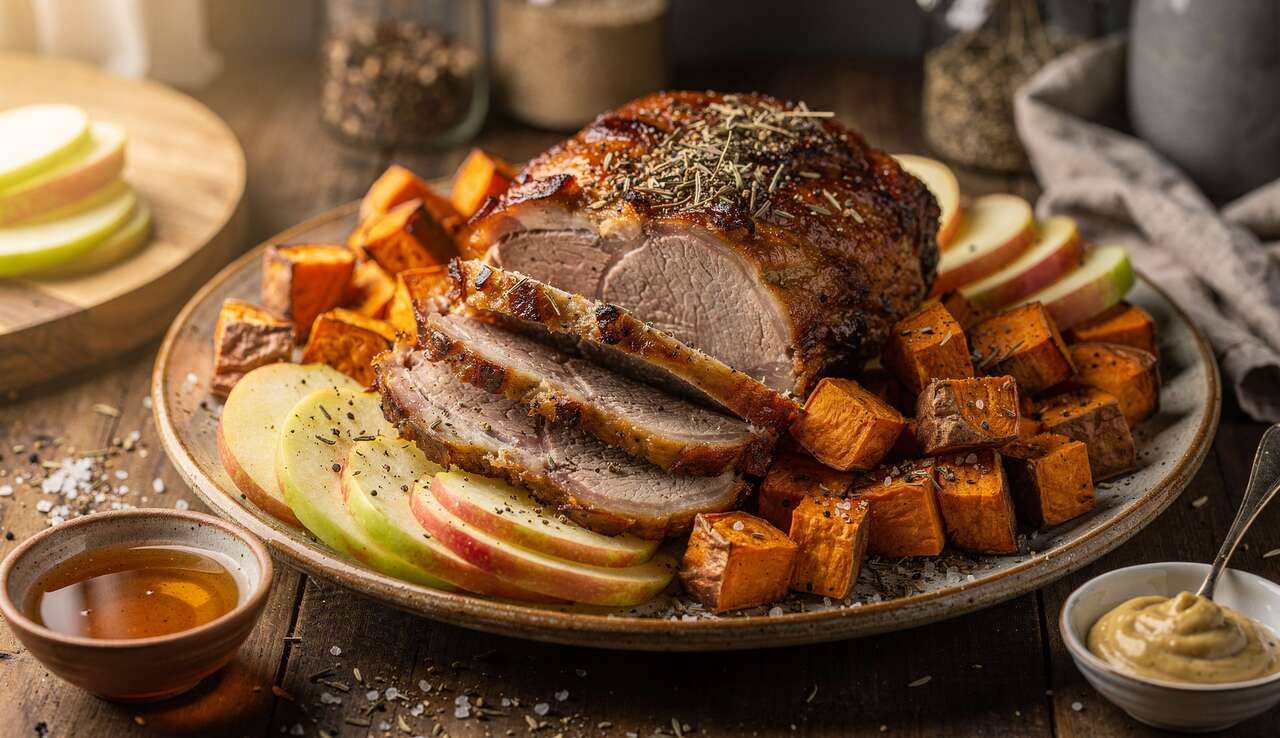 Rôti de Porc à la Mijoteuse : pommes et Patates Douces