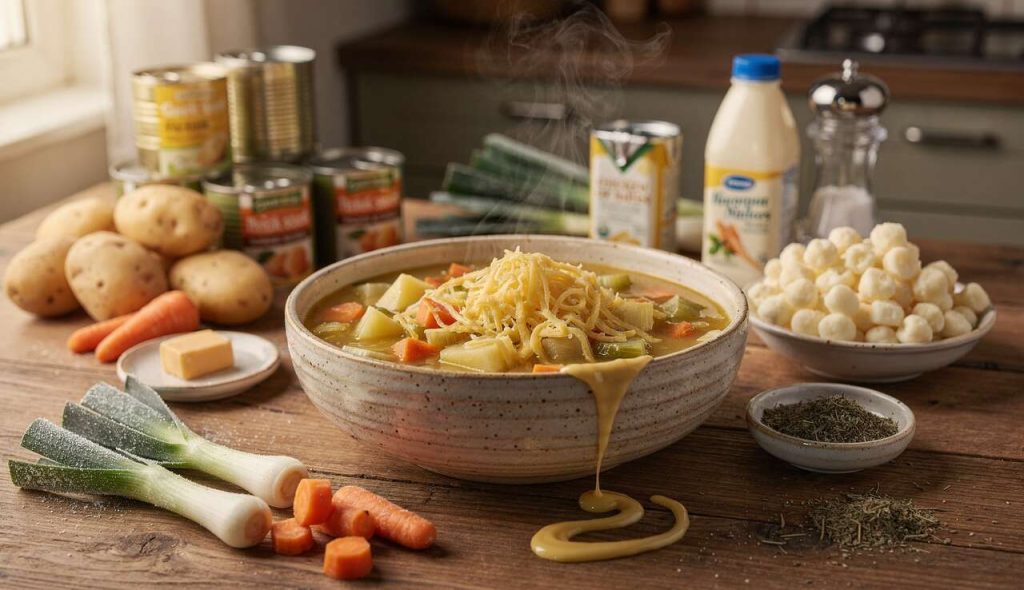 Soupe aux légumes et fromage en grains à la mijoteuse