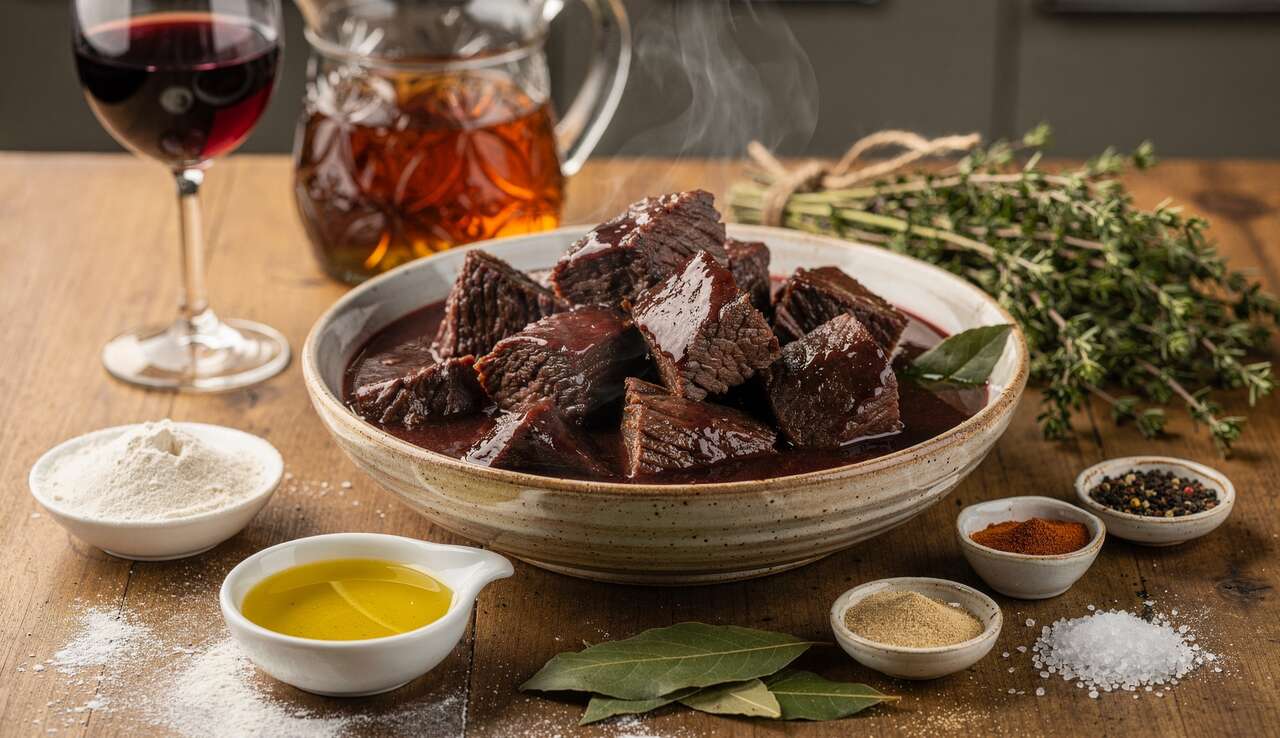 Bœuf au vin rouge à la mijoteuse : recette savoureuse