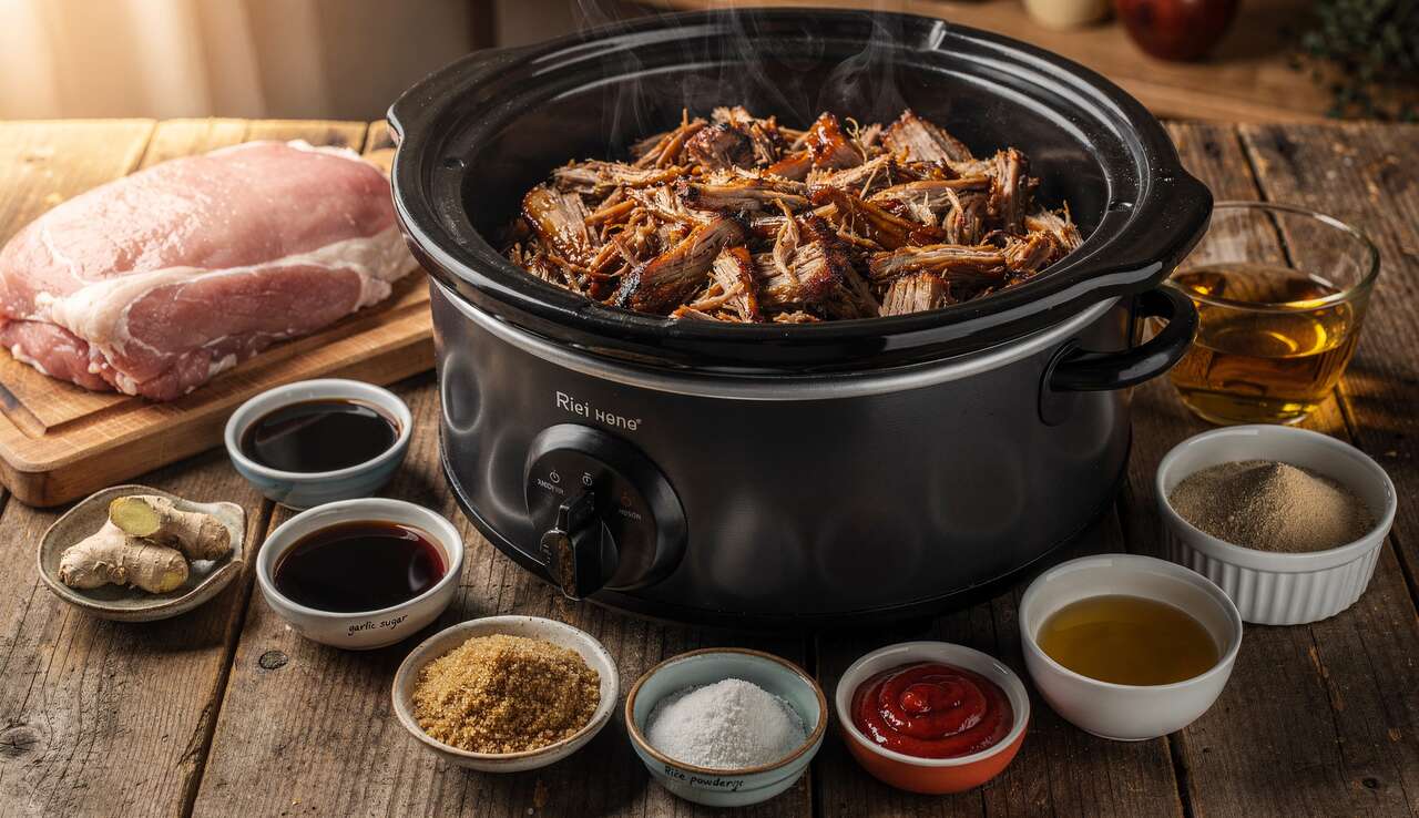 Porc effiloché asiatique à la mijoteuse : recette savoureuse