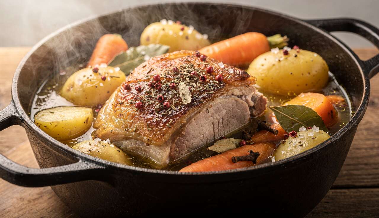 Pot-au-feu de porc à la mijoteuse : recette facile et savoureuse