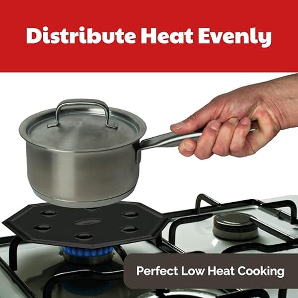 Découvrez comment le simmerMat améliore votre cuisine en permettant de mijoter vos plats à la perfection grâce à son efficacité de diffusion de chaleur optimale. Anpassé pour les amateurs de cuisson lente et savoureuse.