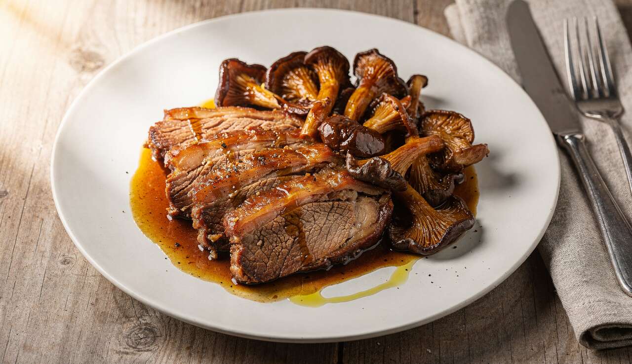 Porc braisé aux pleurotes du panicaut à la mijoteuse : recette savoureuse et facile