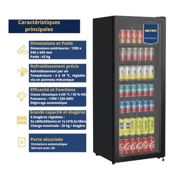 Découvrez notre test approfondi du réfrigérateur à boissons METRO Professional GSC4240B : performance, design et capacité optimisés pour vos besoins professionnels