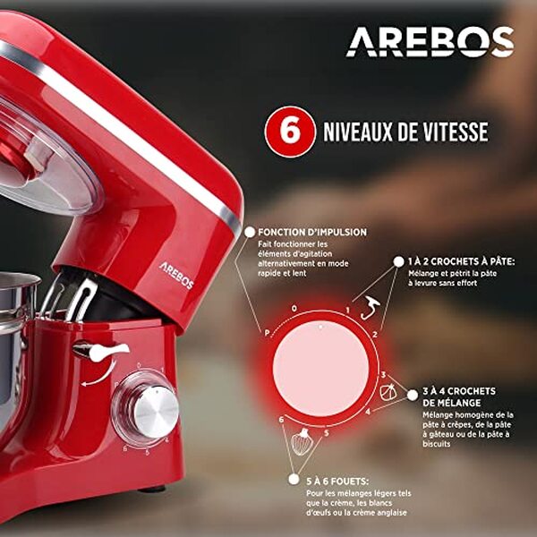 Découvrez notre analyse du robot pâtissier Arebos 1500W : une machine alliant puissance et polyvalence pour sublimer vos préparations culinaires