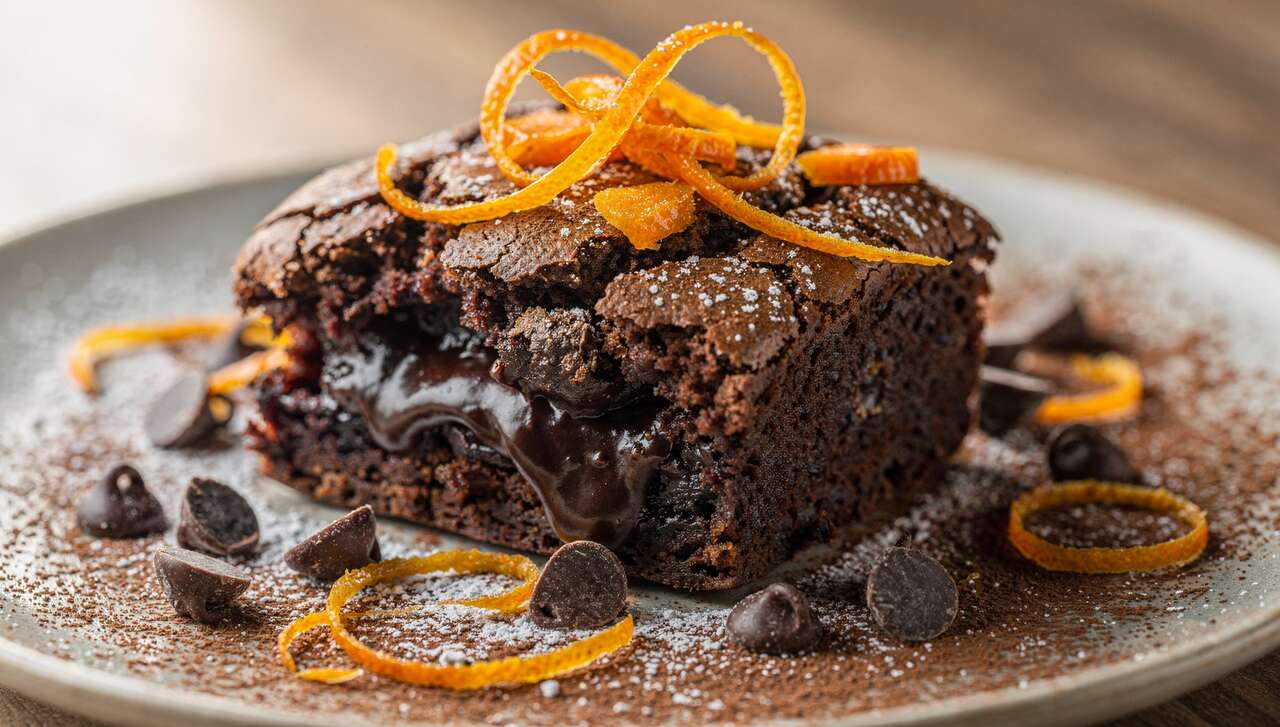 Brownie au confit d'orange et chocolat de Nabil : la recette gourmande à découvrir