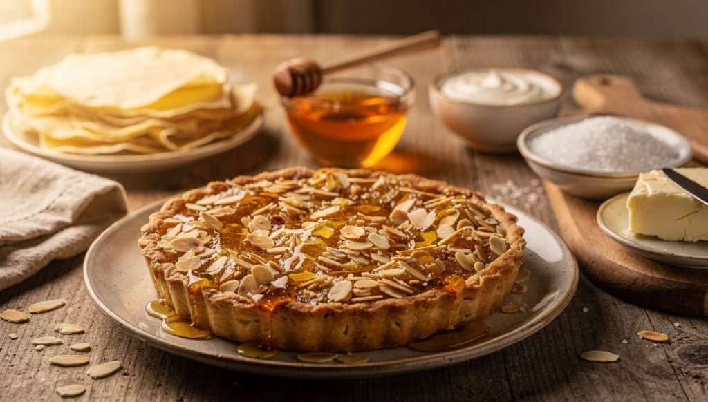Tarte au miel et aux amandes : recette gourmande et facile