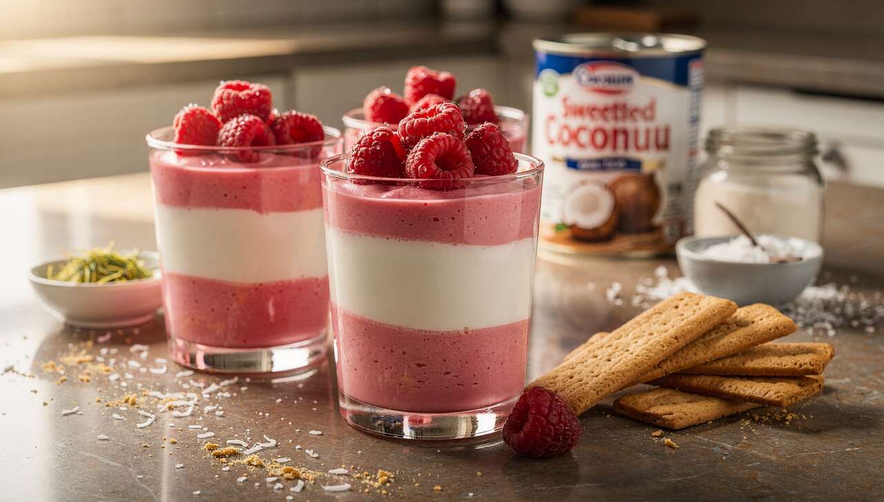 Verrines fraîcheur goyave, coco et framboises : une recette exotique savoureuse