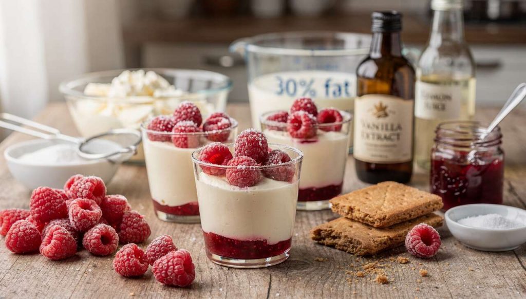 Verrines framboises et crème vanillée : délice facile à réaliser
