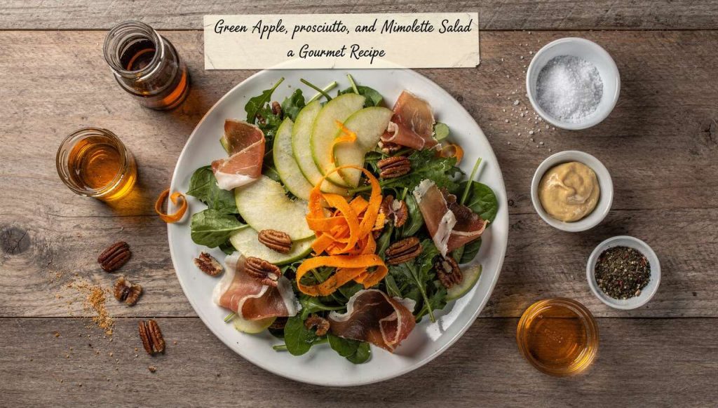 Salade de pomme verte, jambon cru et mimolette : une recette gourmande