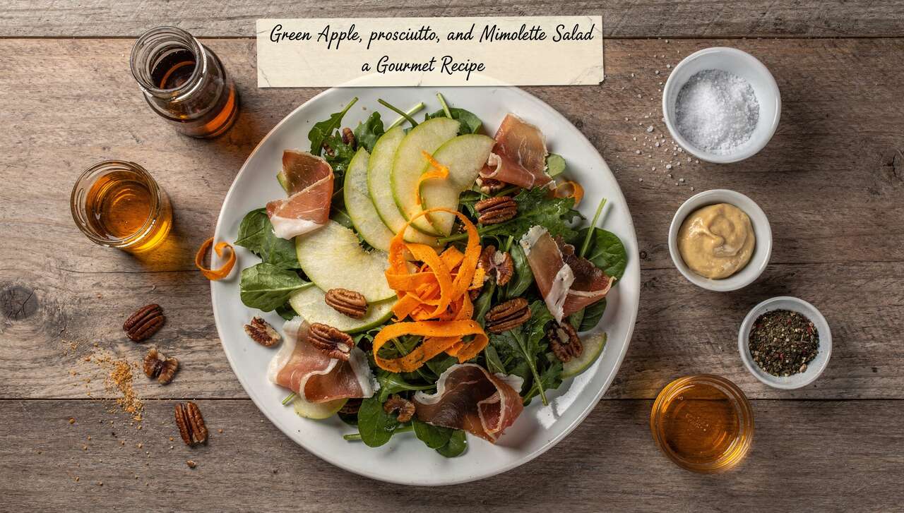 Salade de pomme verte, jambon cru et mimolette : une recette gourmande