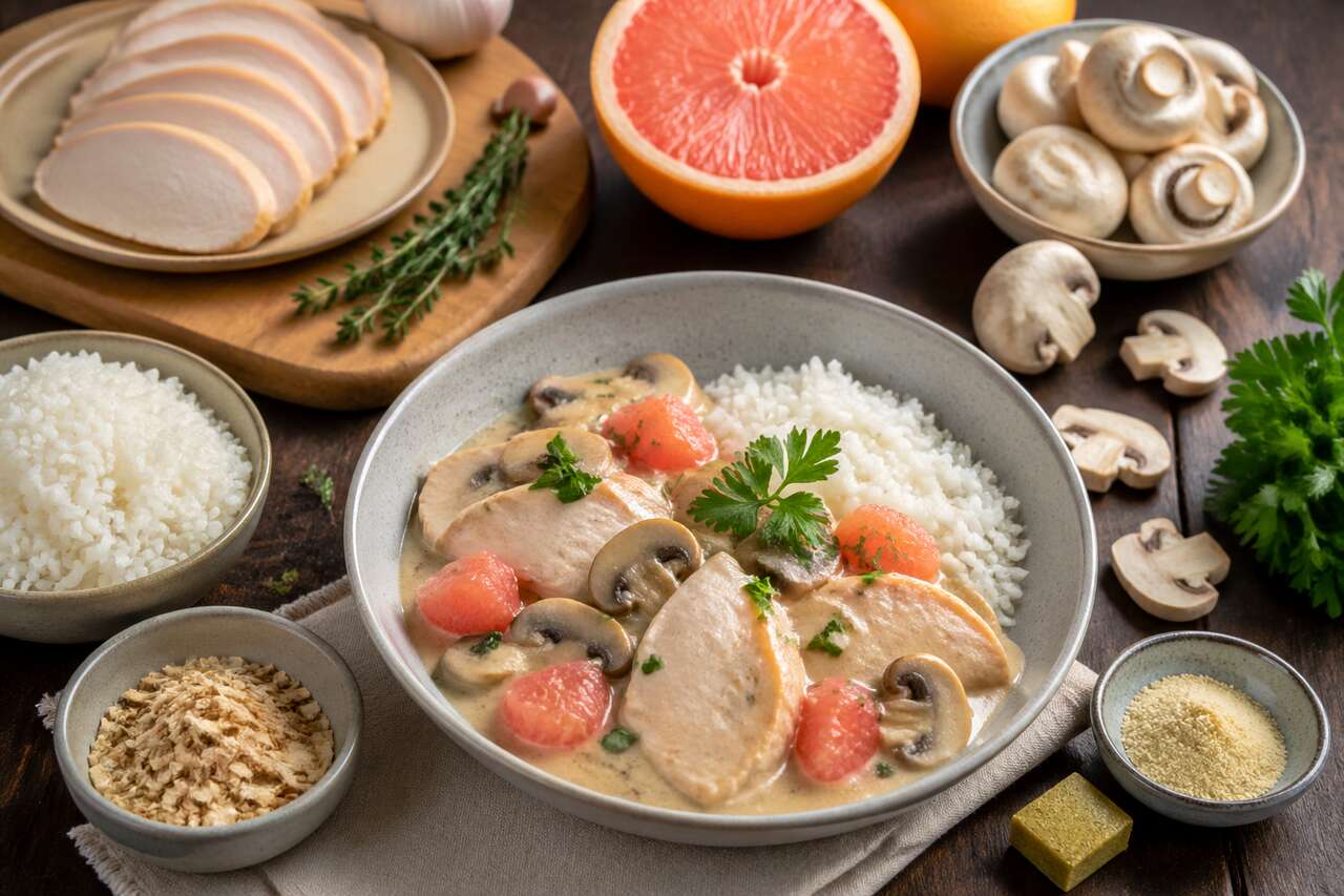 Recette de blanquette de volaille au pamplemousse de Floride