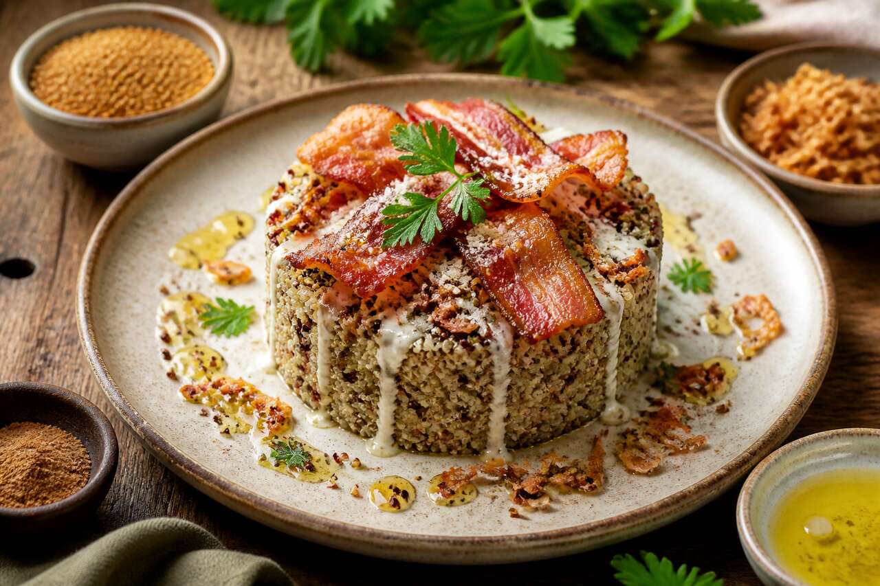 Timbales de quinoa au lard : savoureuse recette facile