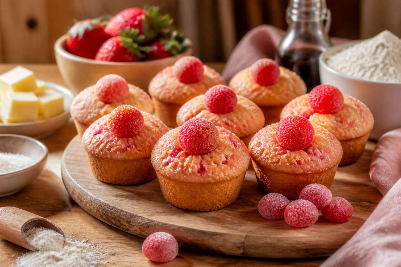 Mini-cakes à la fraise Tagada d'Audrey : recette pour goûter d'enfants
