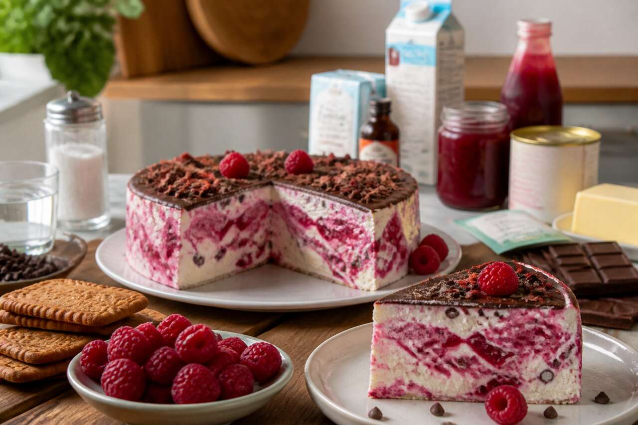 Gâteau framboise-stracciatella glacé par Audrey : recette gourmande