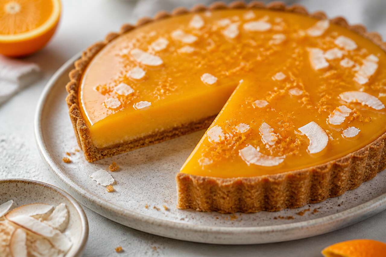 Recette : tarte chiffon mangue et orange sans gluten ni lactose
