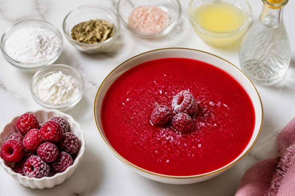 Soupe de framboise : recette à la citronnelle et à l'eau de kewra