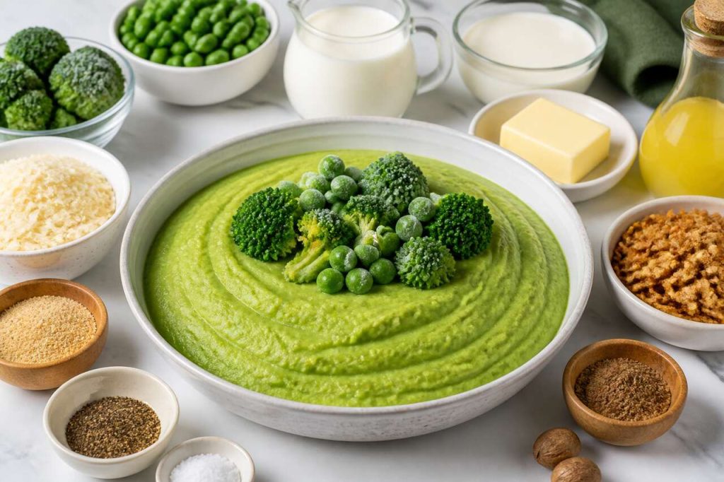 Purée petits pois et brocolis façon Shrek