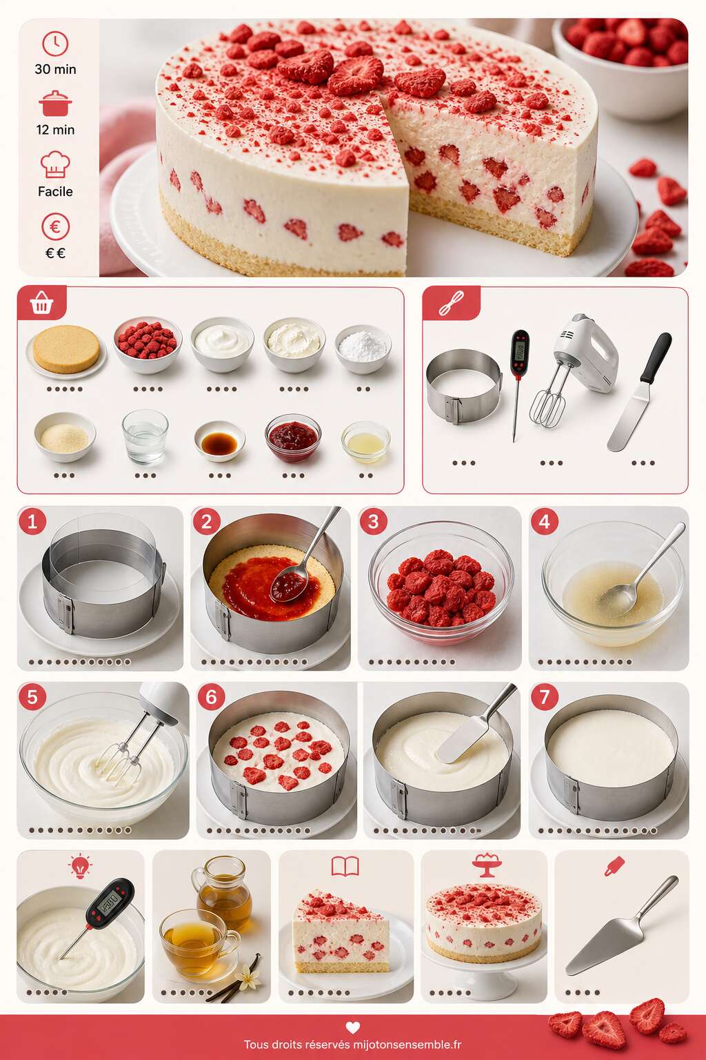 Fiche recette Recette du fraisier léger et facile Fiche recette Recette du fraisier léger et facile