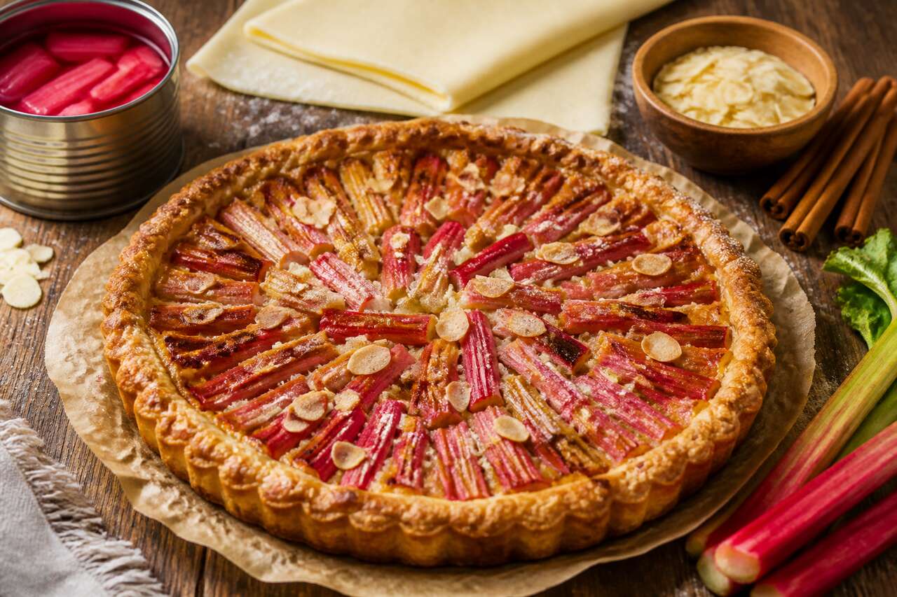 Recette de tarte rustique à la rhubarbe