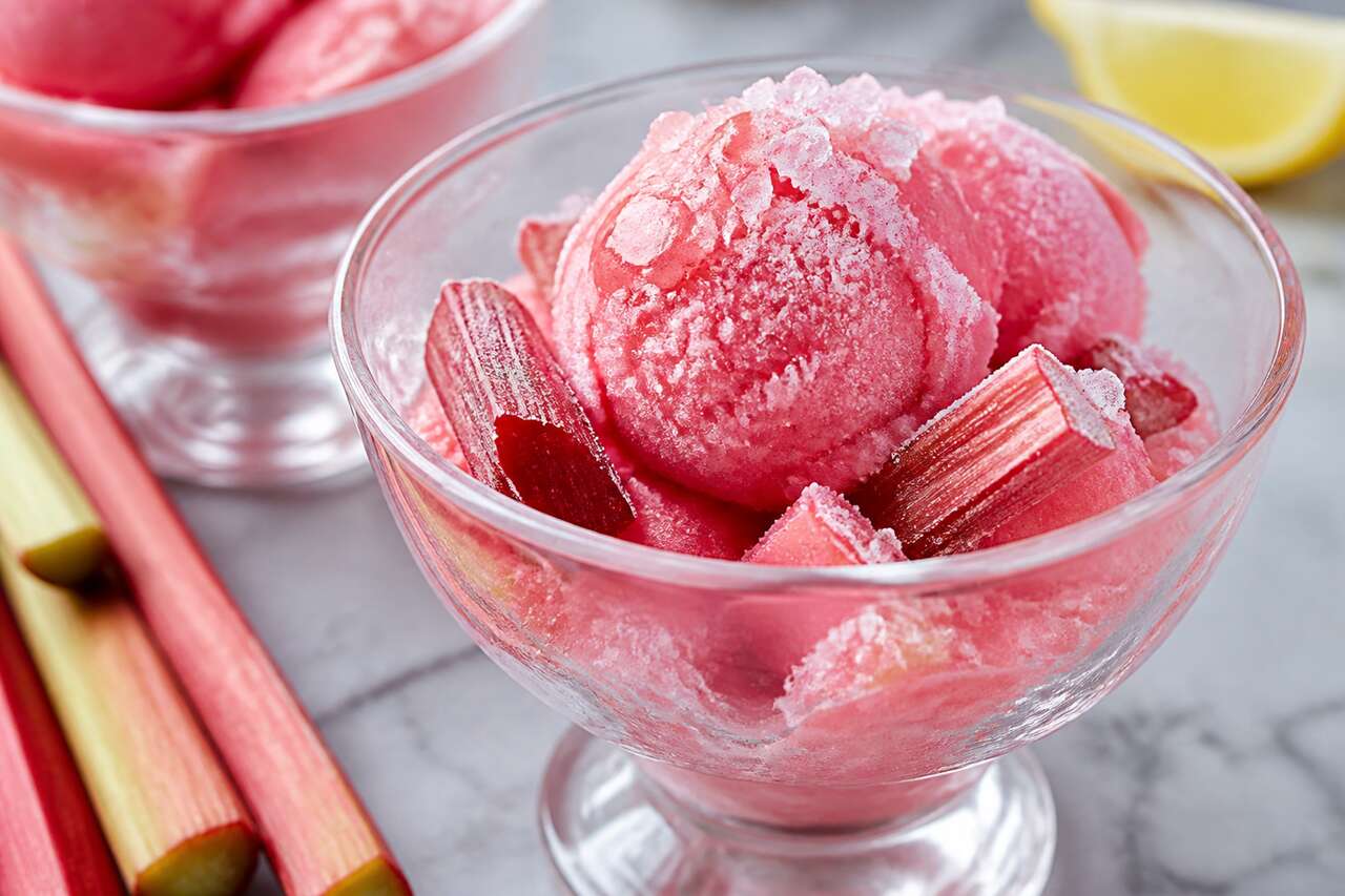 Recette facile de sorbet à la rhubarbe maison