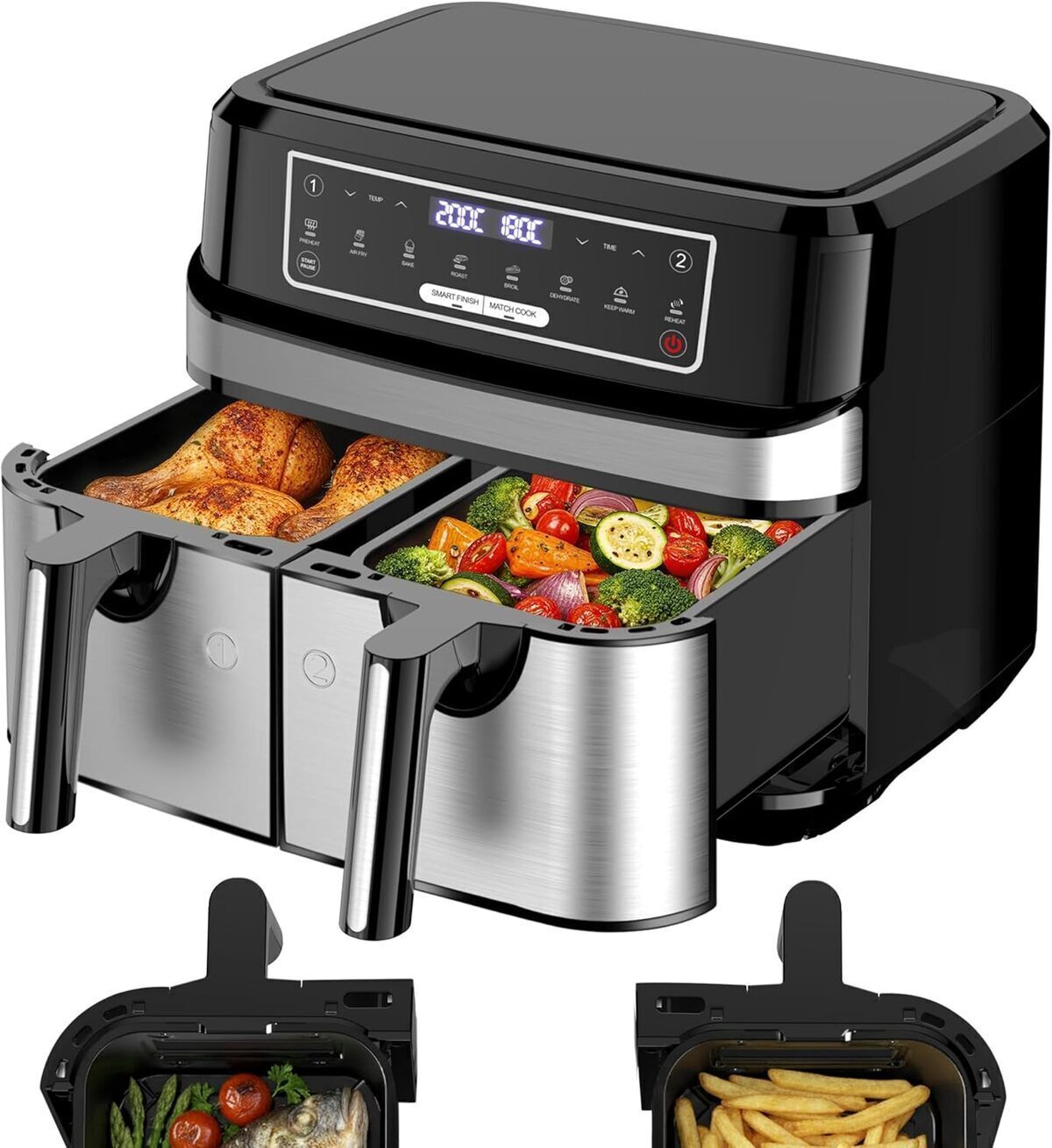 Test de la friteuse à air chaud double compartiment 9L : puissance et polyvalence