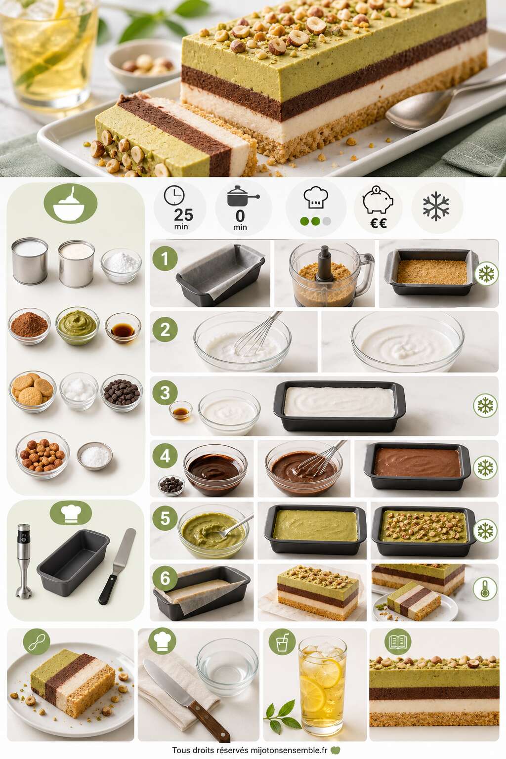 Fiche recette Trilogie glac&eacute;e d'&eacute;t&eacute; de Sandrine : recette rafra&icirc;chissante