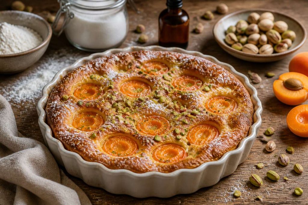 Recette du clafoutis aux abricots et à la pistache