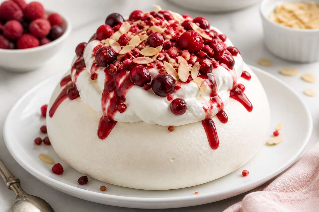 Recette de pavlova aux fruits rouges