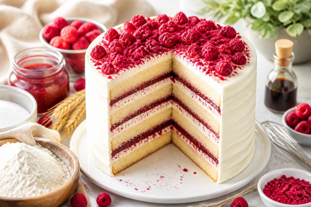 Recette du layer cake aux framboises