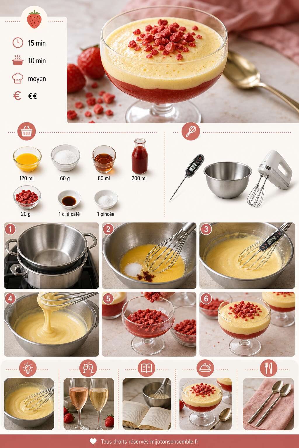 Fiche recette Recette de sabayon aux fraises