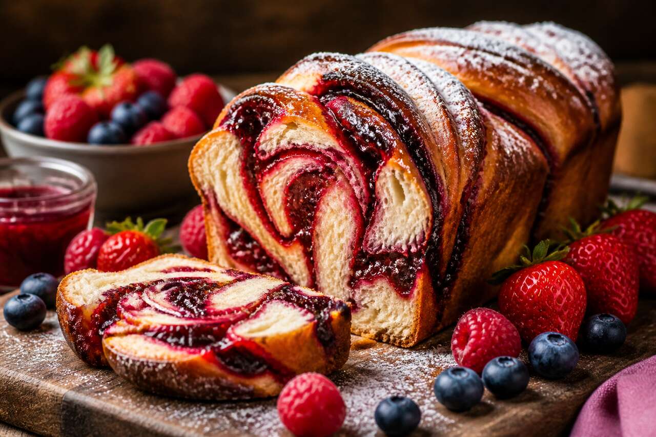 Recette de babka aux fruits rouges