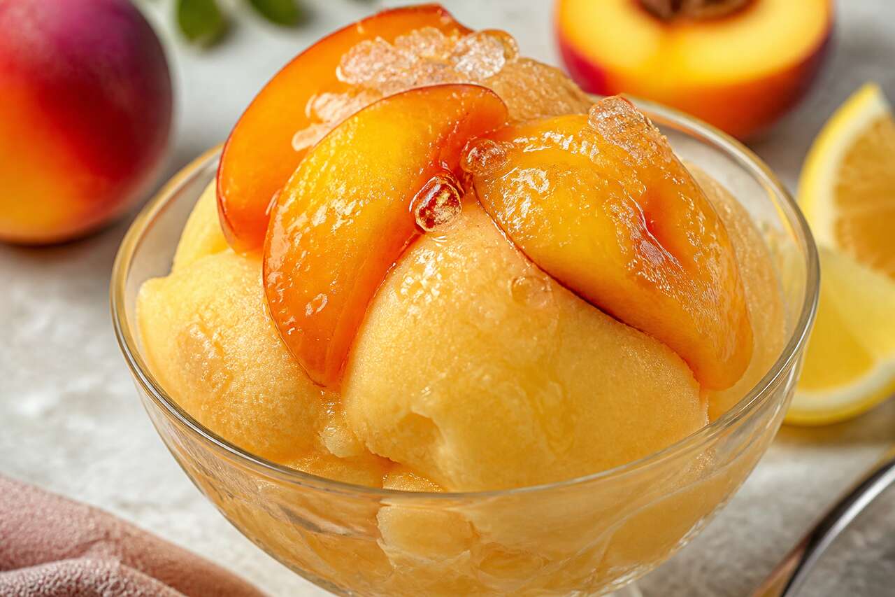 Recette de sorbet à la pêche maison