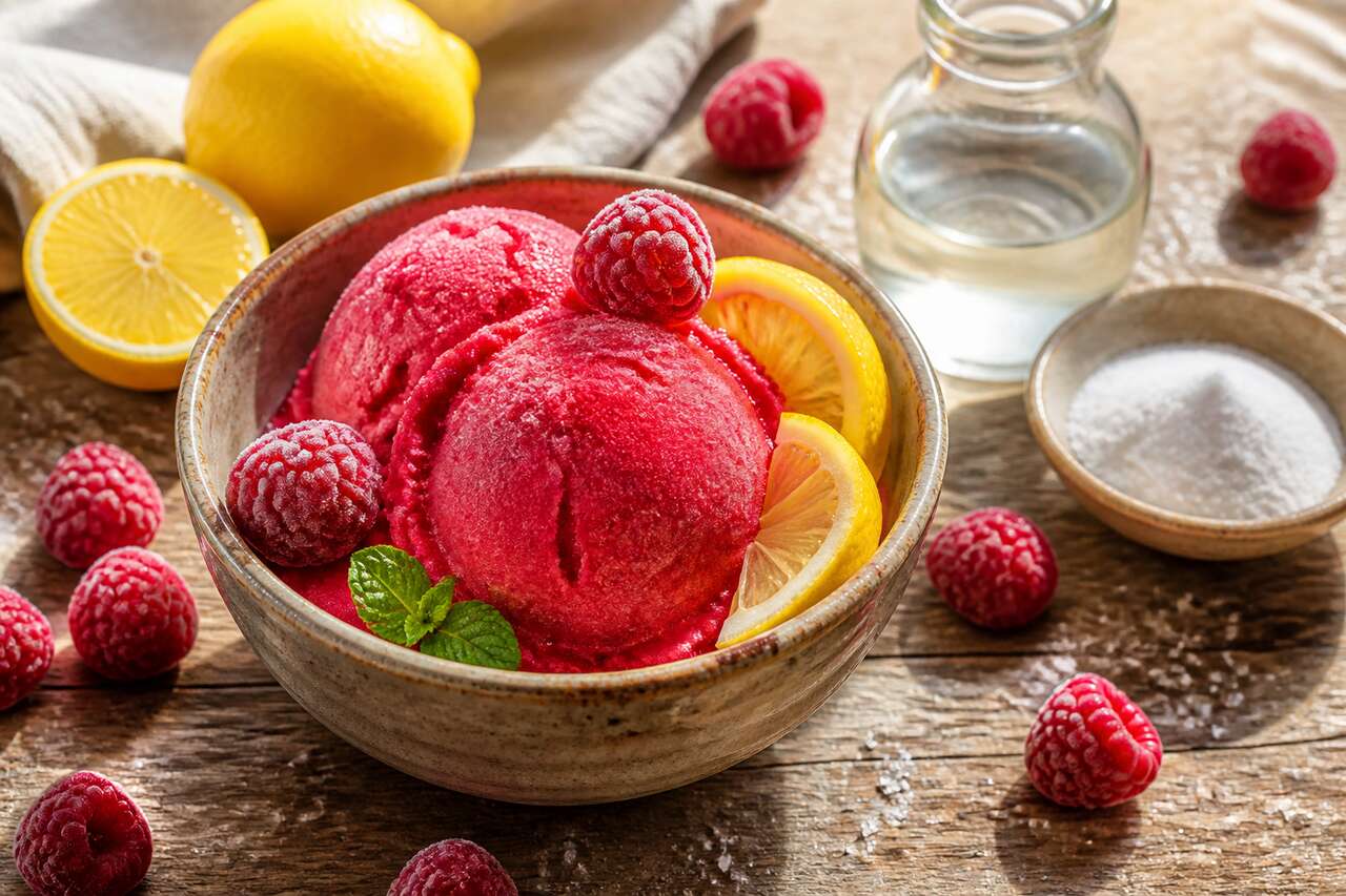Recette de sorbet à la framboise maison