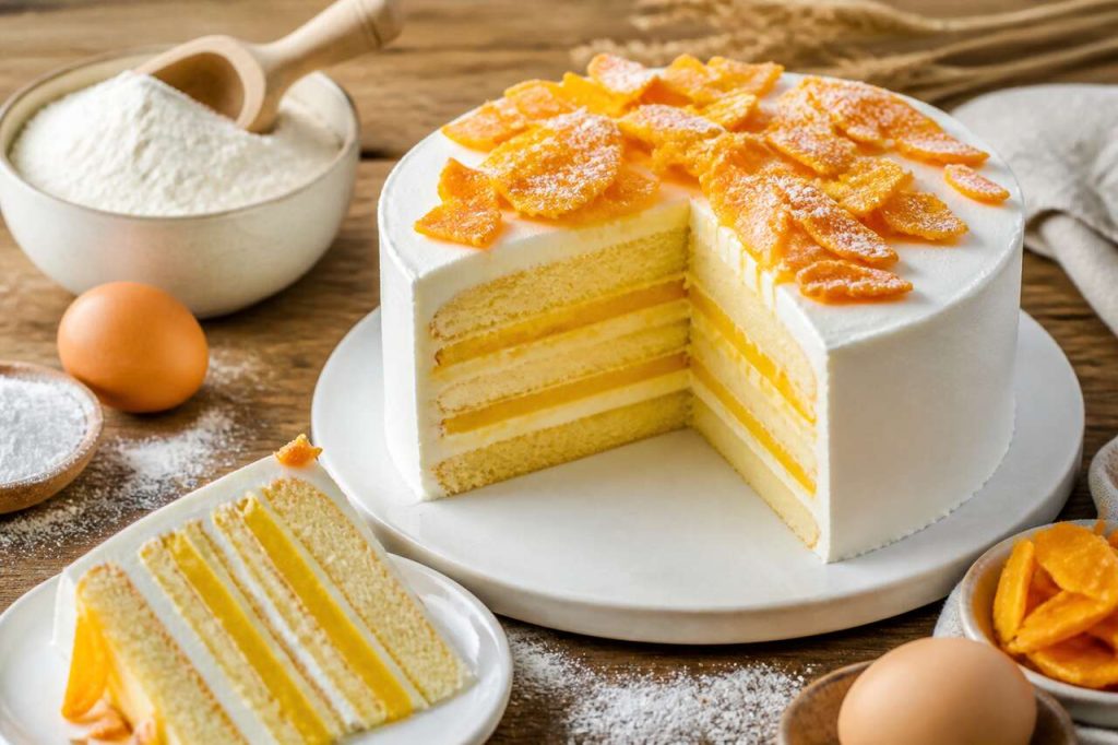 Recette du layer cake vanille et mangue