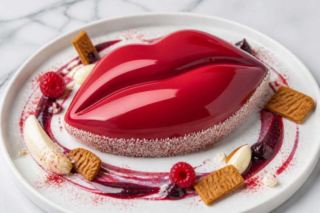 Entremets aux fruits rouges façon lèvres : la recette originale