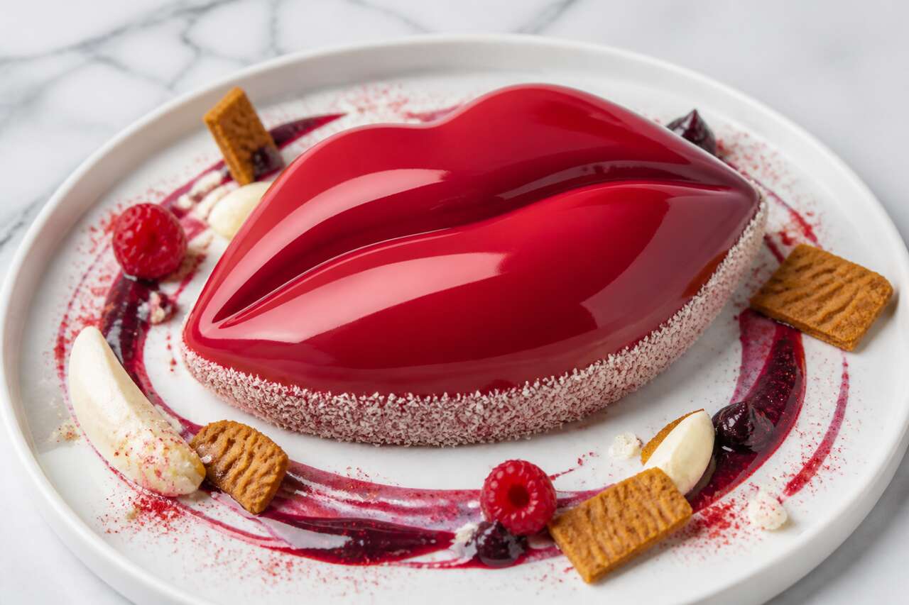 Entremets aux fruits rouges façon lèvres : la recette originale