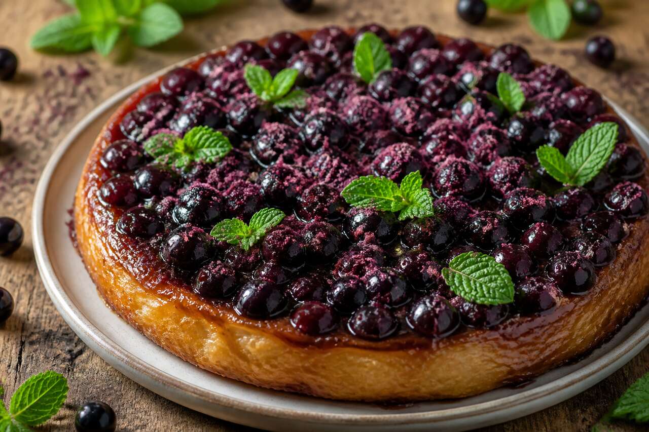 Tarte tatin cassis menthe : recette gourmande et facile