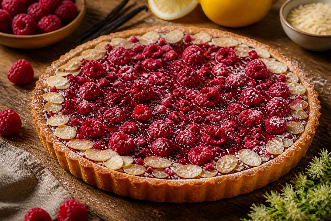 Recette de tarte aux framboises maison